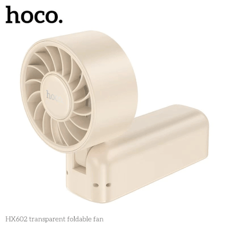 พัดลมพกพา HOCO HX602 ปรับแรงลม 100 ระดับ พับได้ 90° แบตเตอรี่ 6.5 ชม. ความเร็วมอเตอร์ 8000RPM_2